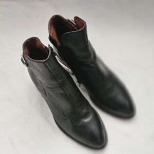 Jeffrey Campbell 100% Leather sz 5 US Clear Heel Sole Zipper Bootie Boots  Shoe